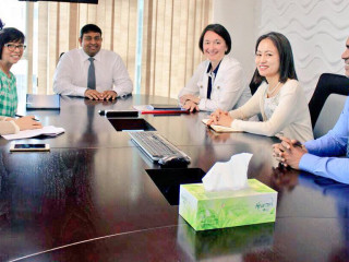 Fisheries Minister Dr. Mohamed Shainee with UNDPA team