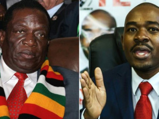 ޒިމްބާބްވޭގެ އިންތިޚާބުގައި ވާދަކުރައްވާ ރައީސް ނަންގަގްވާ (ވ) އަދި އިދިކޮޅު ލީޑަރު ޗަމީސާ (ކ)