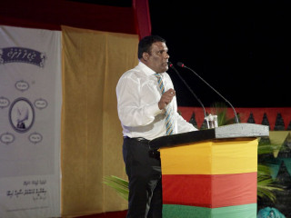 ތިމަރަފުށި ދާއިރާގެ މެންބަރު މުހައްމަދު މުސްތަފާ ޖަލްސާއެއްގައި ވާހަކަދައްކަވަނީ