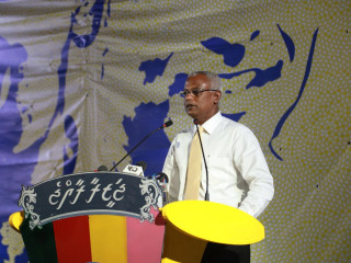 Joint Opposition candidate Solih in GDh. Thinadhoo