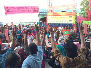 މީގެ ކުރިން ބޭއްވި އިންތިހާބެއްގެ ކެމްޕެއިން ހަރަކާތެއް މާލޭގައި ބާއްވަނީ - ފައިލް ފޮޓޯ