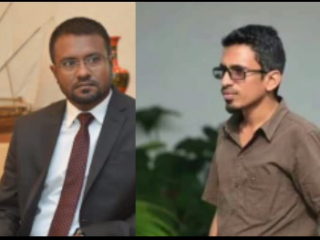 From left: Former Prosecutor General Muhthaz Muhsin and ADh. Maamigili Magistrate Court’s former judge Ahmed Nihan