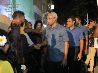 President-elect Solih and vice president-elect Faisal at Monday night\'s ceremony