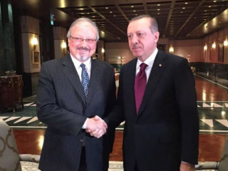 މަރާލާފައިވާ ނޫސްވެރިޔާ ޖަމާލް ޚަޝޯގީ(ވ) އަދި ތުރުކީގެ ރައީސް ތޮއްޔިބު އުރުދުޣާން