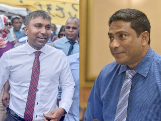 From left: Dhangethi MP Ilham Ahmed and North-Thinadhoo MP Saudhulla Hilmy