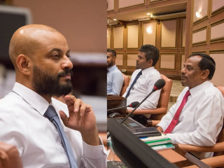 MP Faris Maumoon (L)