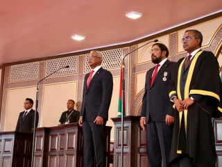 President Ibrahim Solih at his oath taking ceremoning on Saturday, 17th November