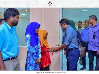 Vice President Faisal Naseem at the HA Dhidhdhoo ceremony