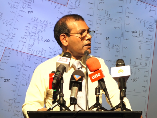 މައްޗަންގޯޅީގައި ބޭއްވި ކެމްޕޭން ހަރަކާތުގައި ރައީސް ނަޝީދު ވާހަކަފުޅު ދައްކަވަނީ