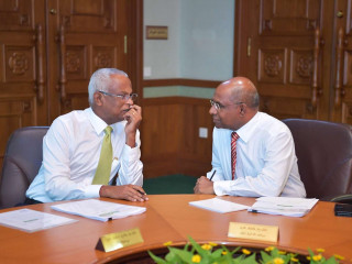 ރައީސް ސޯލިޙް (ވ) ޚާރިޖީ ވަޒީރު އަބްދުﷲ ޝާހިދާއިއެކު