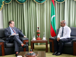 Deputy Assistant Secretary at the United States Bureau of South and Central Asian Affairs, David J. Ranz met with Foreign Minister Abdulla Shahid on Tuesday