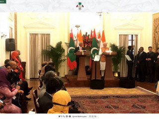 President Ibrahim Mohamed Solih and First Lady Fazna Ahmed arrives in New Delhi, India