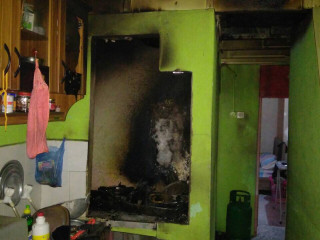 The destroyed kitchen inside H. Neat Villa