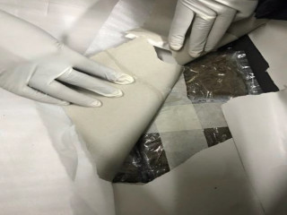 Customs officials discovered three kilograms of what tested positive to be cannabis