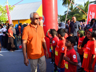 President Solih inaugurates the TfG marathon in Gan on Friday