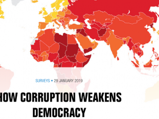 ކޮރަޕްޝަންގެ ހާލަތު ވަޒަންކޮށްދޭ ކުލަ ޗާޓު: ރަތް ކުލަ އެންމެ ގަދަވެފައި ވަނީ ކޮރަޕްޝަން އެންމެ އާންމު ގައުމުތައް