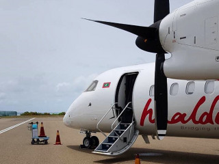An aircraft operated by the Maldivian airline