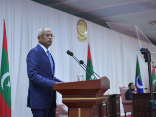 President Ibrahim Mohamed Solih at Thursday\'s inaugural assembly