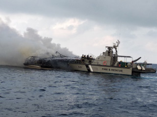The fire was reported to the Maldives National Defence Force at 4:45am
