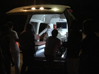 The boy driving the dingy managed to swim to safety