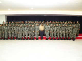 Defence Minister Mariya Didi with female military officers