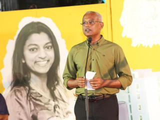 President Ibrahim Mohamed Solih speaking at Monday\'s event