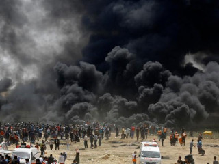 ގައްޒާގެ ބޯޑަރުގައި ކުރިއަށްދާ މުޒާހަރާތަކަށް އަމާޒުކޮށް އިސްރާއިލުން ދަނީ ގިނަ ހަމަލާތަކެއް ދެމުން