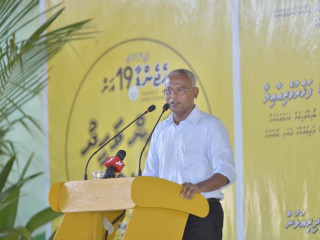 ރައީސް ސޯލިހު ށ. ކޮމަންޑޫގައި އޮތް އެމްޑީޕީގެ ކެމްޕެއިން ޖަލްސާގައި ވާހަކަފުޅު ދައްކަވަނީ