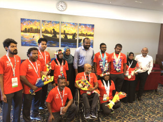 ސްޕެޝަލް އޮލިމްޕިކްސް ޓީމް މިނިސްޓަރ އަލީ ވަހީދު އާއިއެކު