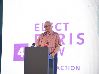 ރައީސް މައުމޫން ފާރިސްގެ ކެމްޕޭނު ޖަލްސާގައި ވާހަކަފުޅު ދައްކަވަނީ