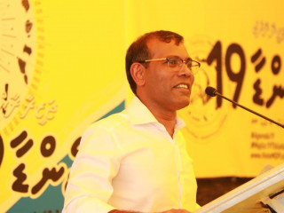 ތިމަރަފުށީގައި ބޭއްވި ޖަލްސާގައި ރައީސް ނަޝީދު ވާހަކަފުޅު ދައްކަވަނީ