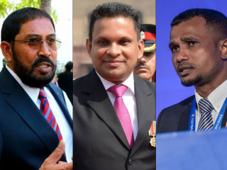 ޖުމުހުރީ ޕާޓީގެ ލީޑަރު ގާސިމް އިބްރާހިމް އާއި ކާނަލް ނާޒިމް އަދި މަހިބަދޫ ދާއިރާގެ މެމްބަރު ތޯރިގު