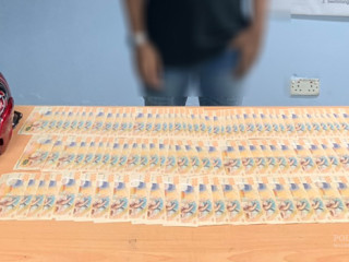 The suspect was arrested by police officers patrolling the area at the time