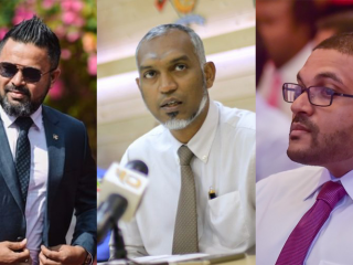 ޣައްސާން މައުމޫނާއި، ޑރ. މުހައްމަދު މުއިއްޒު އަދި އަހުމަދު ޝިޔާމް