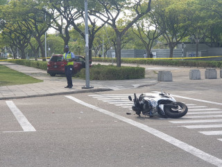 ހުޅުމާލޭގައި ކުރިން އެކްސިޑެންޓެއް ހިނގާފައިވާ މަންޒަރު