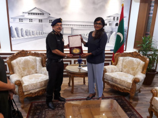 Defence Minister Mariya Didi with Major General Dr Prashant Bharadwaj