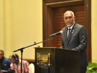 President Muizzu delivering an address at the High-Level Closing Ceremony of the SIDS Global Business Network Forum 2024