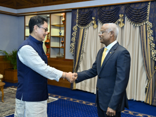 The Minister of the Earth Sciences of India, Kiren Rijiju, paid a courtesy call on the outgoing President of the Maldives, Ibrahim Mohamed Solih