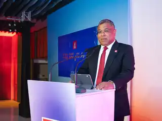 CEO and Managing Director of Bank of Maldives Mohamed Shareef addressing shareholders  during the bank's AGM held on 28 March 2026. | BML