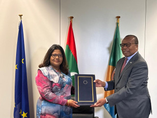 Ambassador of Maldives to the Kingdom of Belgium Geela Ali signed the agreement