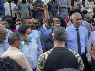 Supporters celebrate following the release of President Yameen from prison (File Photo).