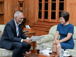 The Ambassador of China paid a courtesy call on the president of Maldives on Saturday
