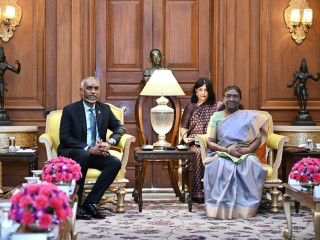 President Muizzu met the President of India on Monday, as part of his ongoing visit