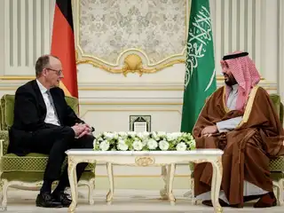 ސައުދީގެ ވަލީ އަހުދު މުޙައްމަދު ބިން ސަލްމާން، ޖަރުމަނުގެ ޗާންސެލަރު މާޒްއާ ކުރެއްވި ބައްދަލުވުމުގެ ތެރެއިން