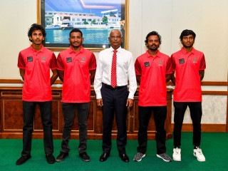 President Solih met the National Bodyboarding Senior Team on Tuesday