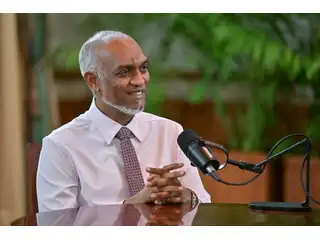 President Muizzu speaks during the second episode of the ongoing podcast series, "Nation Chat."
