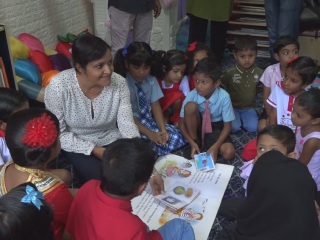 he children’s multimedia library, which was re-opened after eight months of renovations