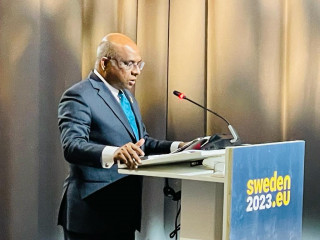 އެމްޑީޕީގެ ރައީސް އަދި ކުރީގެ ޚާރިޖީ ވަޒީރު ޢަބްދުﷲ ޝާހިދު.