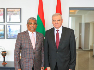 The newly appointed Ambassador of Hungary, István Szabó and Minister of State for Foreign Affairs, Ahmed Khaleel
