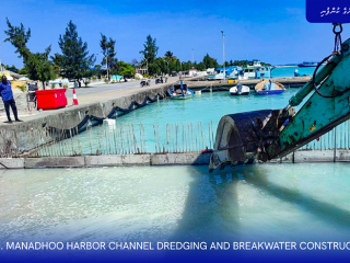 N. Manadhoo harbor channel dredging, breakwater construction project nears completion